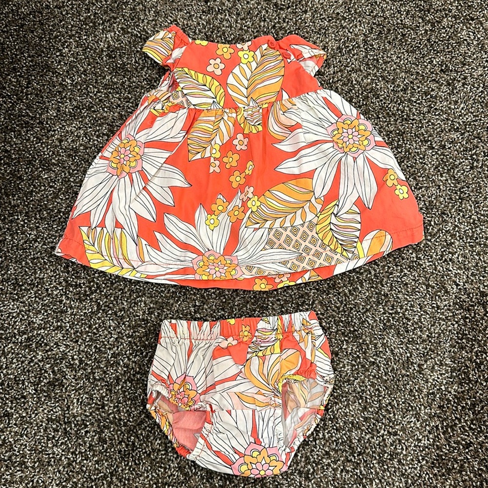 Tea Collection Coral Floral 3-6 Month Set